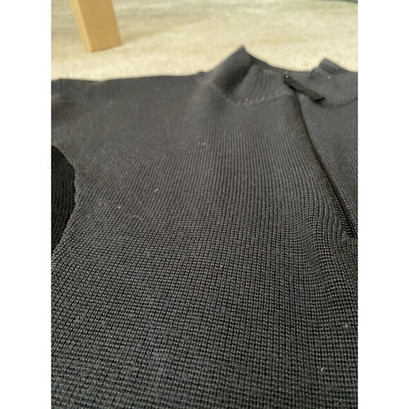 Obermeyer Sz L Gray Black Women's Classic Wool Blend Nordic 1/4 Zip Ski Sweater - Picture 2 of 7